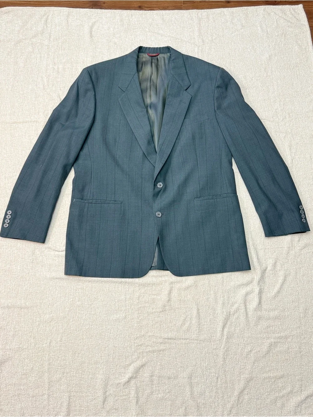 Hart Schaffner Marx Gray Pinstripe Wool Blazer Quiet Luxury 52R VTG